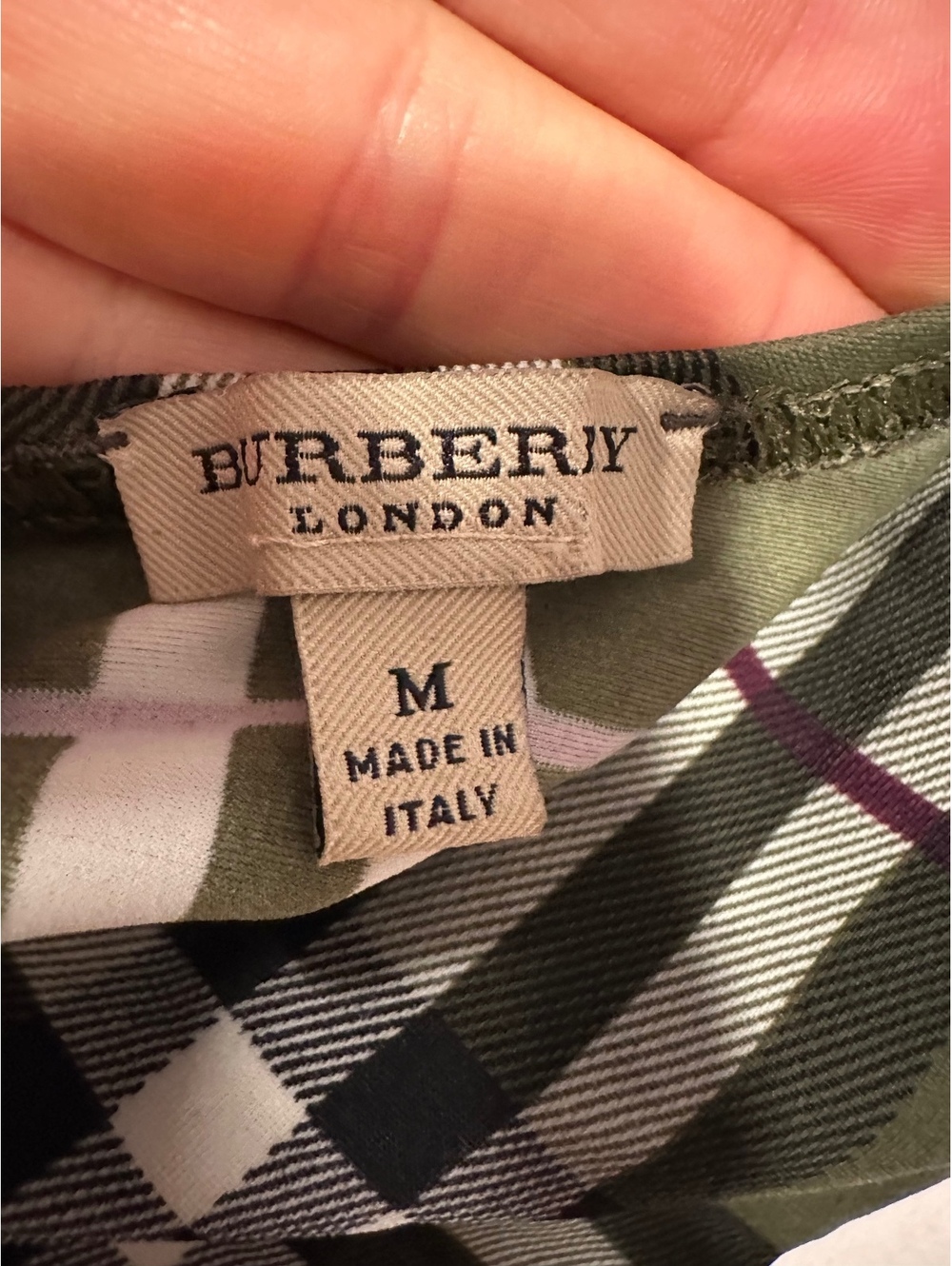 Burberry London Vintage Green Plaid One Piece Swimsuit Made in Italy M - Picture 5 of 6